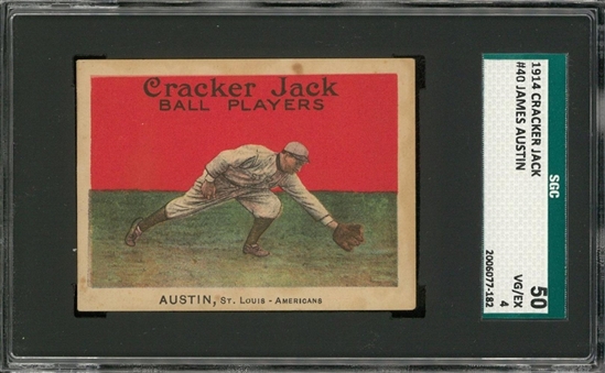 1914 Cracker Jack #40 James Austin – SGC 50 VG/EX 4